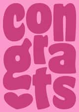 Congratulations Card - Pink Bubble Writing created by @cackhandedcreations