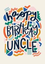Modern Birthday Card - Abstract Graphic - for Uncle created by Christine Cuddihy Illustration