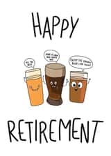 Funny alcohol retirement card cartoon design beer created by prints by beth