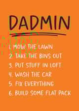 Funny Father's Day Card - For Dad - Dadmin Joke created by Tiger Feet Creations