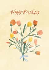 Whimsy autumnal floral birthday card for mum, sister and friend created by Mayah Wetherell