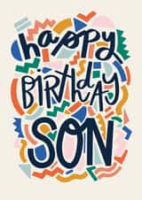 Graphic Birthday Card - Abstract Modern Design - for Son created by Christine Cuddihy Illustration