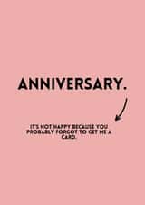 Funny Anniversary Card - For a Forgetful Partner created by Tash Adele Studios