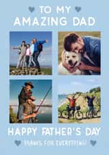 Personalised Father's Day Photo Card created by @hollielonglanddesigns - Heartfelt Father's Day Photo Card - Amazing Dad - Thanks for Everything