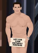 Funny Birthday Card - John Cena - Lift For Your Surprise created by Pink Peach Cards