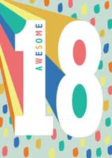 Classic Birthday Card - Awesome 18th created by Ally Marie Illustration