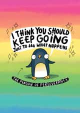 Cute Motivational Card - Penguin of Perseverance created by Katie Abey