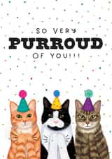 So very proud of you Card - Well Done Card - Cat Congratulations Card created by badgerbee design