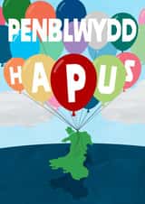 Penblwydd Hapus - Uplifting Welsh Language Birthday Card created by Nic James