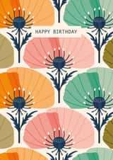 Pretty Birthday Card - For Her - Retro Modern Floral created by Taya Cosgrove
