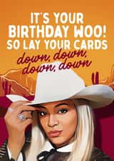 Funny Beyoncé Birthday Card - Country Music - Texas Hold 'Em created by Mrs Best Paper Co.