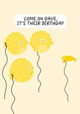 Funny Birthday Card - Puffer Fish Balloons created by ellavation studio
