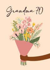 Pretty Birthday Card - 70th - for Grandma created by Quinton cards