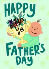 Cute Father’s Day Card - for New Dads - First Father’s Day - From the Baby created by Oops a doodle