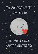 Cute Anniversary Card - Moon Card - Love You To The Moon And Back created by @hollielonglanddesigns
