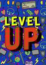 Cool Graduation Card - For Gamers - Level Up created by Arabella Allen