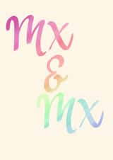 Classic Wedding Card - For Non-Binary Couple - Mx & Mx created by Haela Designs