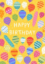 Pretty Birthday Card - Patterned Balloons created by Pear Tree Press