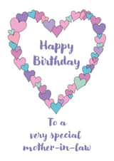 Pretty Birthday Card - For Mother-in-Law - Hearts created by size3art