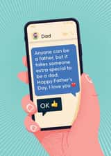 A funny/sweet card for your father - Phone Message - OK Response created by Sunflower Designs