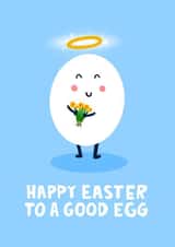Cute Easter Card - Angel Egg - Happy Easter to a Good Egg created by Lucy Maggie Designs