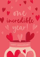 Romantic First Anniversary Card - One Incredible Year! created by The Pattern Press