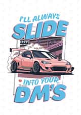 Funny Anniversary Card - Sliding DM's - Car created by Carfectionery