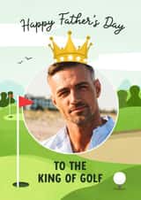 Personalised Father's Day Photo Card created by Evie Garnett Designs - Fun Fathers Day Photo Card - King of Golf