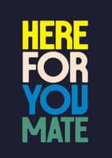 Classic Mental Health Card - Supportive Here For You - Bold Typography created by Rebecca Prinn