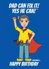 Cheeky Birthday Card - For A DIY Dad - Superhero created by @Cupsie's Creations