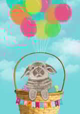Cute Easter Card - If Bunnies Could Fly created by The Warren Creations