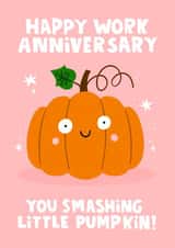 Cute Friendship Card - Pumpkin - Work Anniversary created by Lucy Maggie Designs