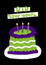 Goth Birthday Card – RIP Your Youth created by The Playful Indian