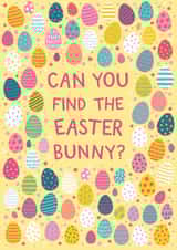Cute Easter Card - Brainteaser - Can you find the Easter Bunny? created by Pear Tree Press