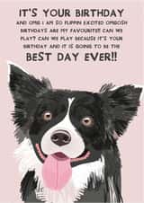 Cute Birthday Card - From the Dog - Best Day Ever - Border Collie created by From The Dog