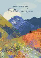 Pretty Birthday Card - Hiking - For Brother In Law created by Rebecca Prinn