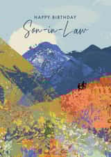 Pretty Birthday Card - Hiking - For Son in Law created by Rebecca Prinn