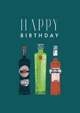 Classic Birthday Card - Cocktail Lover - Negroni Illustration created by Rebecca Prinn