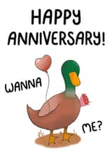 Cheeky Duck Anniversary Card - Wanna Duck Me? created by Doris Dishcloth