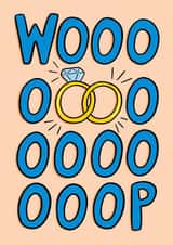 Cute Wedding Card - Woop - Rings created by TeePee Creations