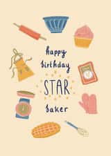 Fun Happy Birthday Card - For a Hobby Baker - Star Baker created by Emily Caroline 