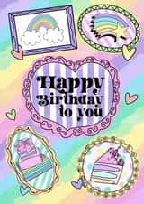 Fun, colourful Birthday card with explosion of rainbow colours! created by Helen Leppert Designs