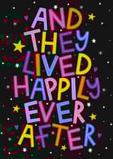 Cute Happily Ever After Card - Just Married - Engagement created by Ludicrous Prints