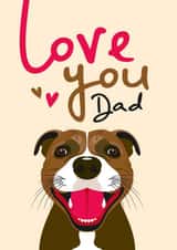 Cute Father's Day Card - From the Dog - Staffordshire Bull Terrier created by Diva Doodle Designs