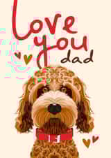 Cute Father's Day Card - From the Dog - Goldendoodle Dog created by Diva Doodle Designs