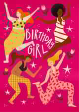 Pretty Birthday Card - Pink Dancing created by AbiGoLucky