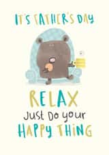 Happy Thing - Relax - Cute Father's Day Card - Bear - Armchair created by Pink wink