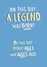Funny Birthday Card - Legend - Ages and ages ago created by Pink wink