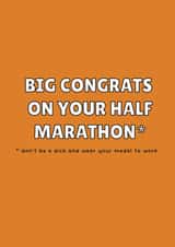 Cheeky congratulations card - half marathon well done - perfect for a friend created by Zoe Morrall