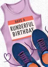 Runner/Sports Birthday Card - Have a Runderful Birthday created by Debbie Daley Illustrations
